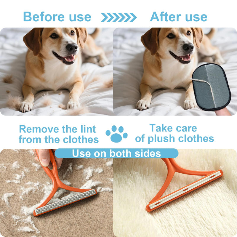 Pet Hair Removal Gloves with 1 Pcs Carpet Brush for Pet Hair, 2025 New Reusable Cat & Dog hair Remover, for Couch, Furniture, Carpet, Curtain, Car Seat, Animal Fur Removal Tool - PawsPlanet Australia