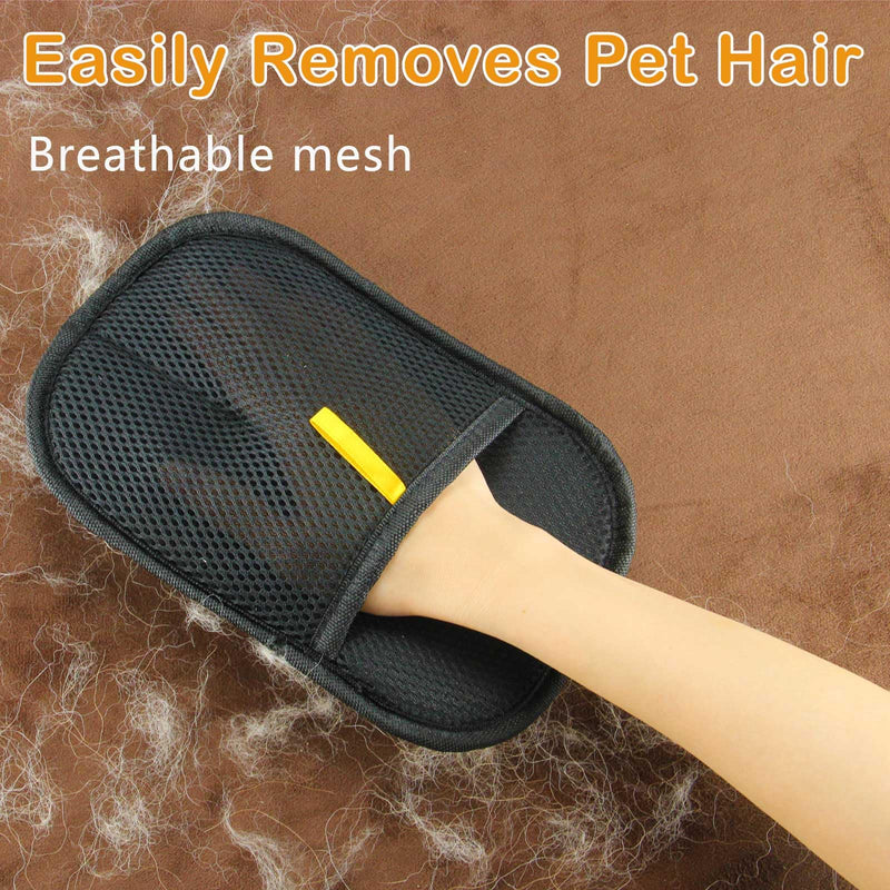 Newly Upgraded Electrostatic Pet Hair Removal Glove – Thickened Cat Dog Hair Remover Glove for Couch, Carpet, Car Seat – Not for Pet Grooming (Black,1 Glove) Black – 1 Glove - PawsPlanet Australia