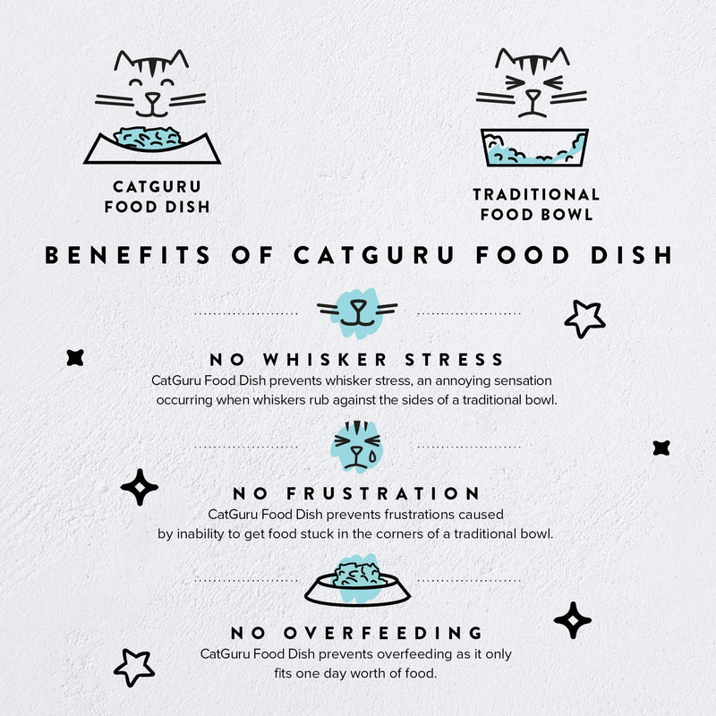 CatGuru Cat Bowls, Whisker Stress Free Cat Food Bowl, Reliefs Whisker Fatigue, Wide Cat Bowl, Non Slip Cat Food Bowls, Shallow Cat Dish, Cat Feeding & Watering Supplies (Ceramic, White) 1 Count (Pack of 1) white us - PawsPlanet Australia