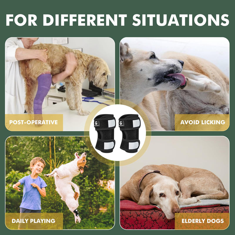 1 Pair Short Dog Rear Leg Hock Ankle Brace for Torn ACL & CCL, Dog Leg Braces for Back Leg with Metal Spring Inserts, Dog Wrap Brace for Bottom Joint with Reflective Straps XS - PawsPlanet Australia