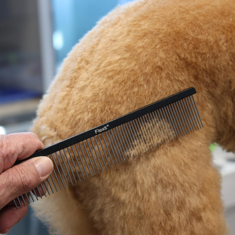 FlexIt Dog Grooming Comb - Perfect for Use with FlexIt Flexible Slicker Brush for Dogs - Built for Poodles, Golden Doodles, Huskies, Retrievers, and Labradoodles (Comb Only) Comb Only