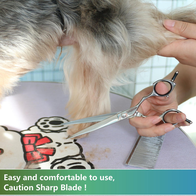 HASHIMOTO Dog Straight Scissors for Large Hands,Grooming Shears for Dogs,Cat Grooming Scissors,7.0 inch,Light Weight. - PawsPlanet Australia