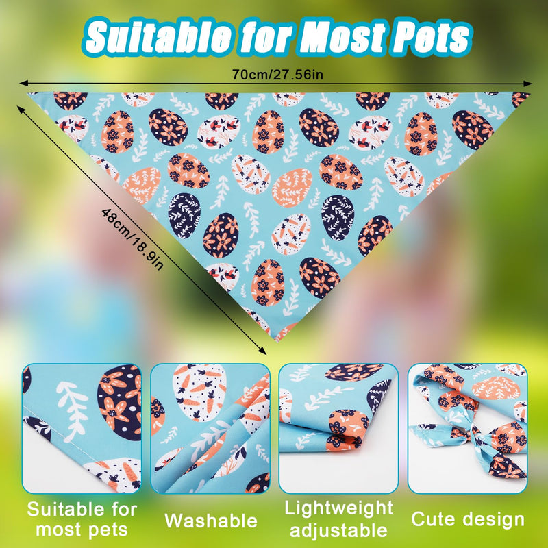 4pcs Easter Dog Bandana, Rabbit Easter Egg Pattern Easter Dog Scarf Triangle Bibs Pet Kerchief Bandana for Dogs Cats Holiday Festival - PawsPlanet Australia