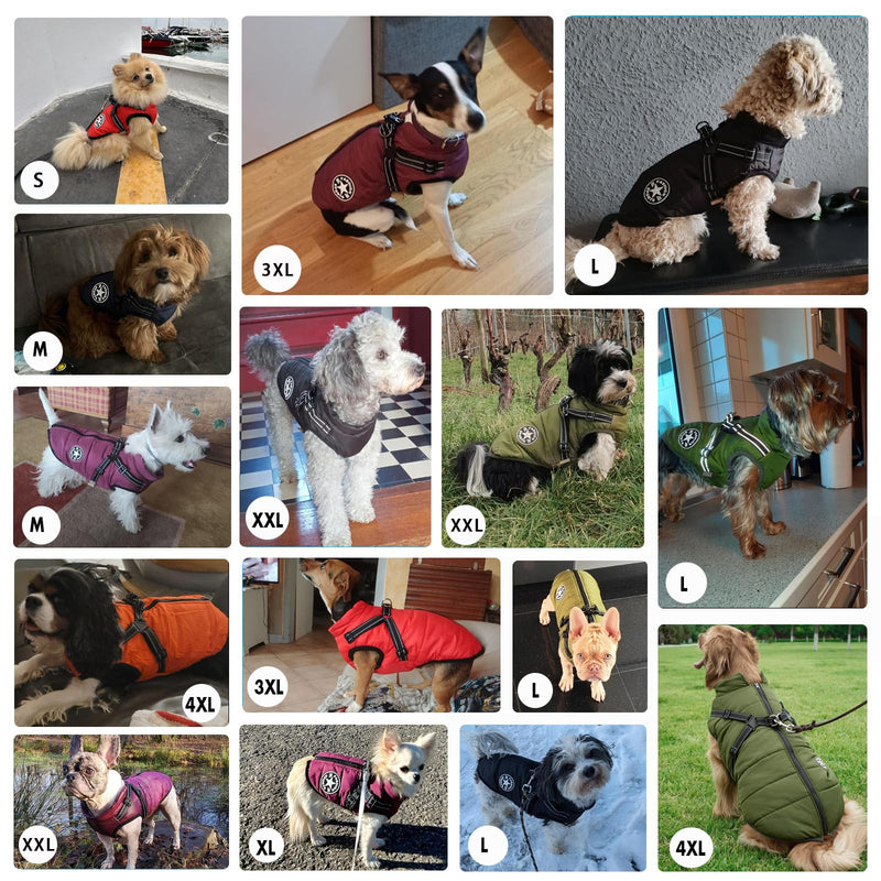 Aiboria Dog Jackets Coat for Winter Windproof Waterproof Skiing Dog Vest Fleece Warm Chest Strap Belt Purple L Violet Large - PawsPlanet Australia