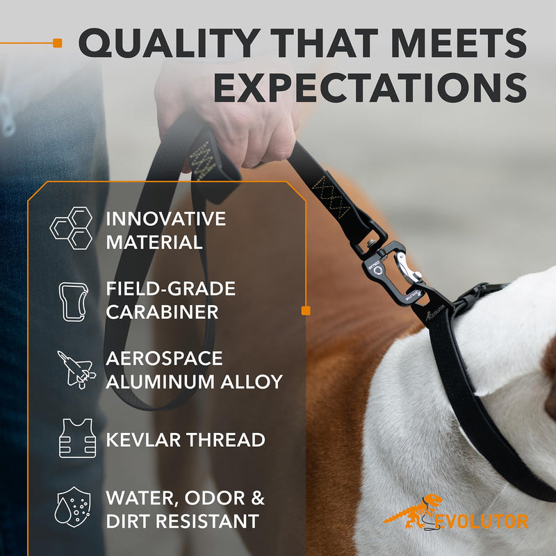 COLLAR Evolutor Extra Heavy Duty Dog Leash 4 Ft - Durable for Large, Medium and Small Dogs - Strong for Large Breeds - Walking (Black) 4 Ft x 1 in Black - PawsPlanet Australia