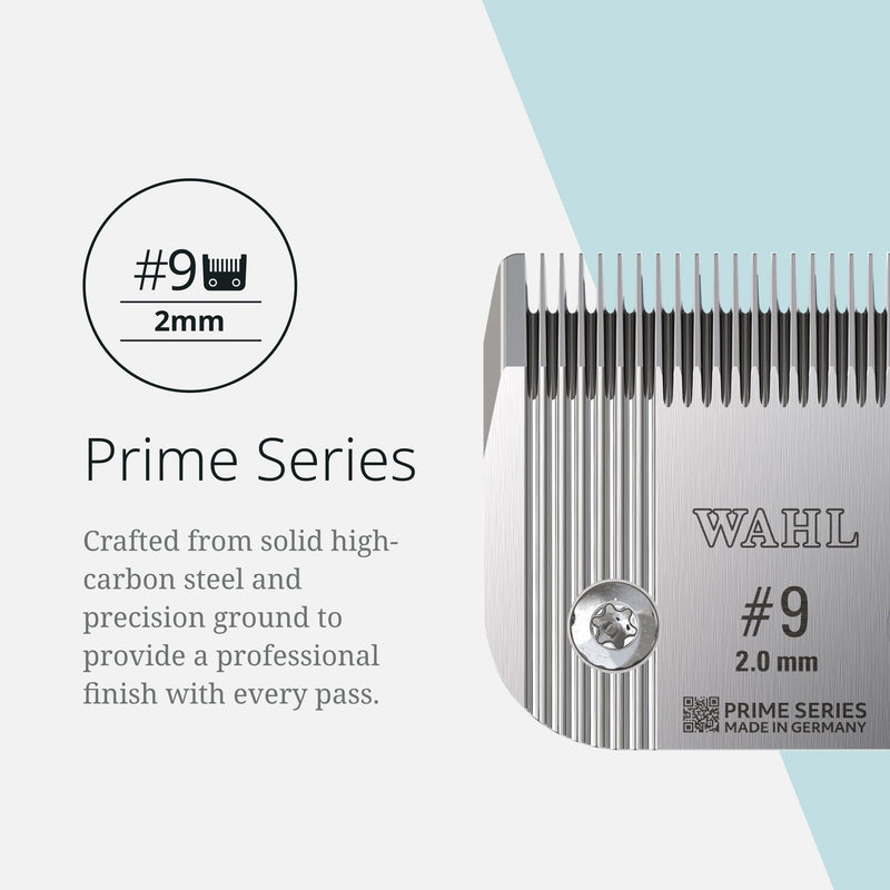 WAHL Pro Animal Prime Series Blades - Professional Fine Tooth Pet Clipper for Horse, Cat & Dog Grooming - Made from High-Carbon Steel - #9, 2.0mm - PawsPlanet Australia