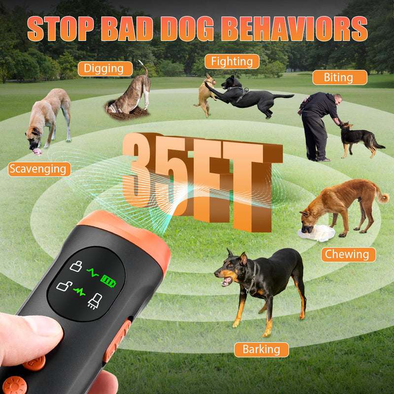 Lamido Ultrasonic Dog Bark Deterrent Devices with HD Display, 3 Emitters Anti Barking Device for Dogs, 35 FT Range, 2500 mAh Rechargeable Dog Training Tool for Indoors Outdoors, Barks No More - PawsPlanet Australia