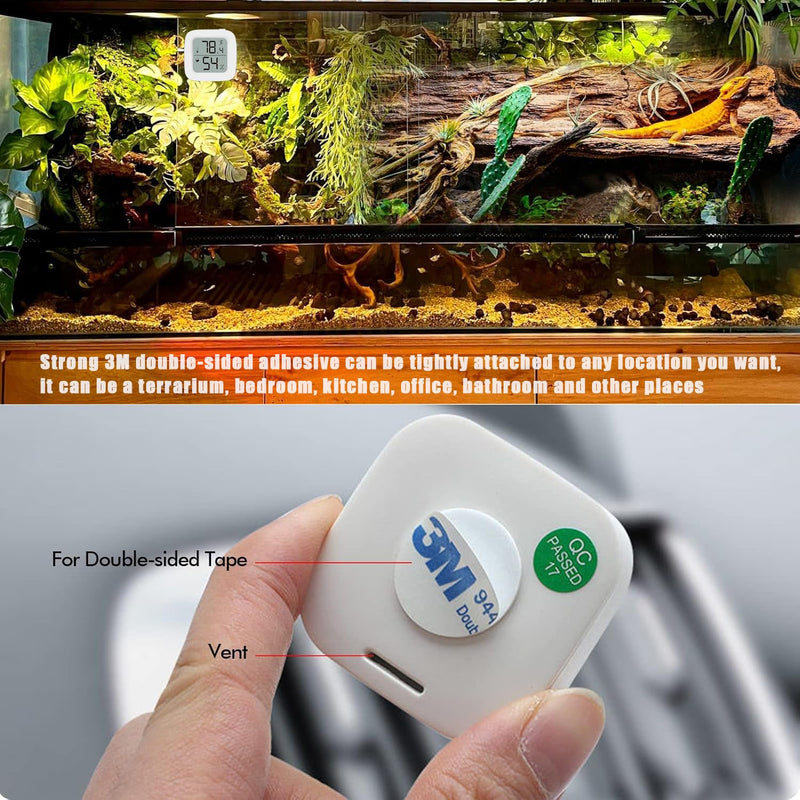 Reptile Tank Thermometer, Mini Digital Hygrometer Thermometer Gauge, Indoor Outdoor Temperature Humidity Meter for Greenhouse Humidors Incubators Reptile Terrarium Jars, Fahrenheit (℉) or Celsius(℃) Basic Version - PawsPlanet Australia