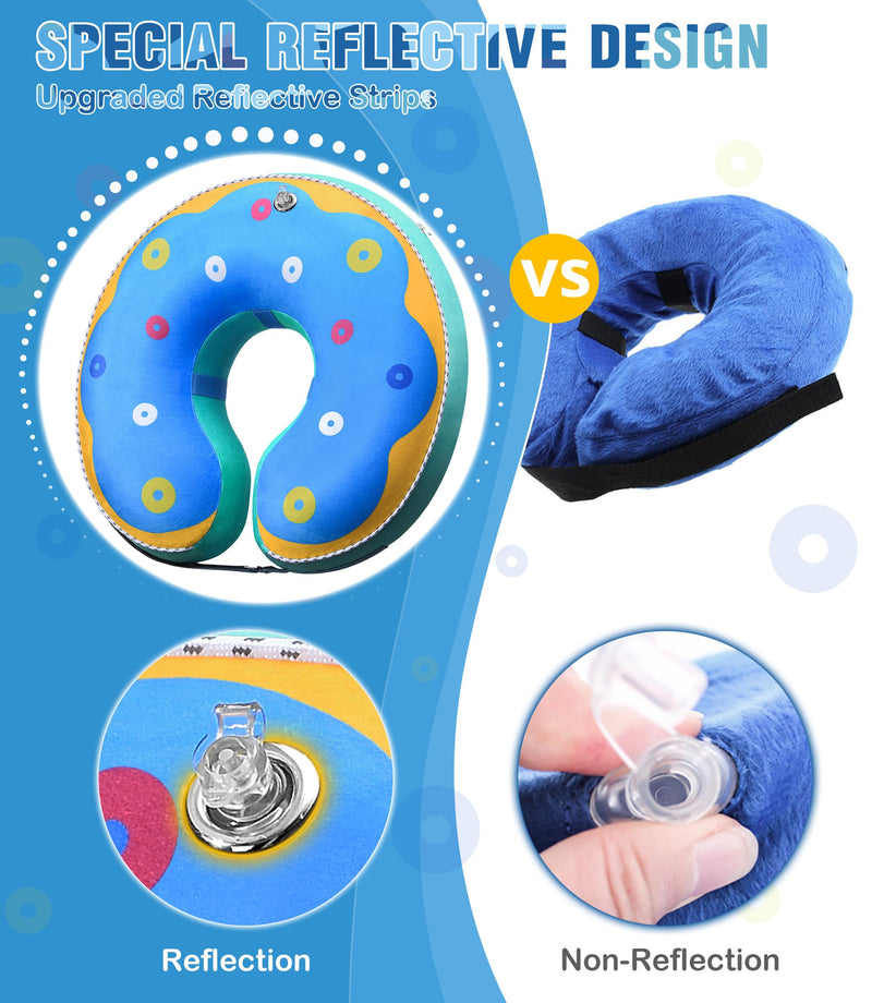 Inflatable Reflective Dog Cone Collar Alternative After Surgery,Dog Neck Donut,Recovery Soft Protective E Collar,Adjustable,for Small Medium and Large Dog Cats (Blue, XL) XL(Neck 18"-24") - PawsPlanet Australia