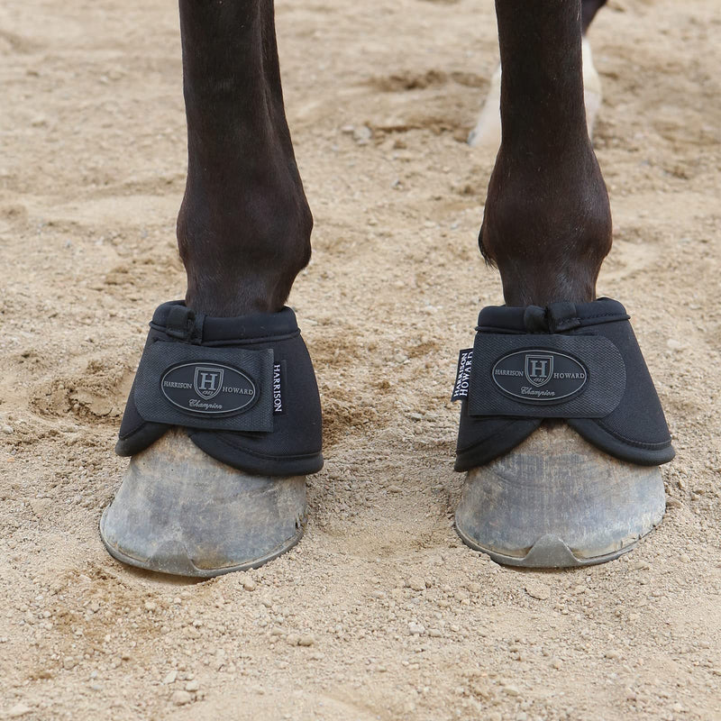 Harrison Howard Horse Bell Boots Overreach Bell Boots No-Turn Bell Boots for Horse-Durable Protective Hoof Boot Full (Large) Black - PawsPlanet Australia