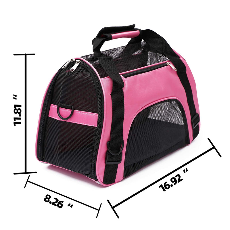 Pet Carrier Soft-Sided Carriers for Cat Carriers Dog Carrier for Small Medium Cats Dogs Puppies Pet Carrier Airline Approved up to 15 Lbs Cat Dog Pet Travel Carrier (Small, Pink) Small-Pink - PawsPlanet Australia
