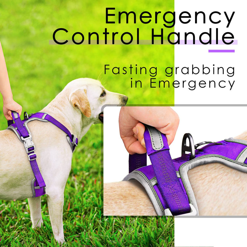 ThinkPet No Pull Harness Breathable Sport Vest with Handle-Dog Harnesses Reflective Adjustable for Medium Large Dogs Purple M(Chest:15"-28") - PawsPlanet Australia