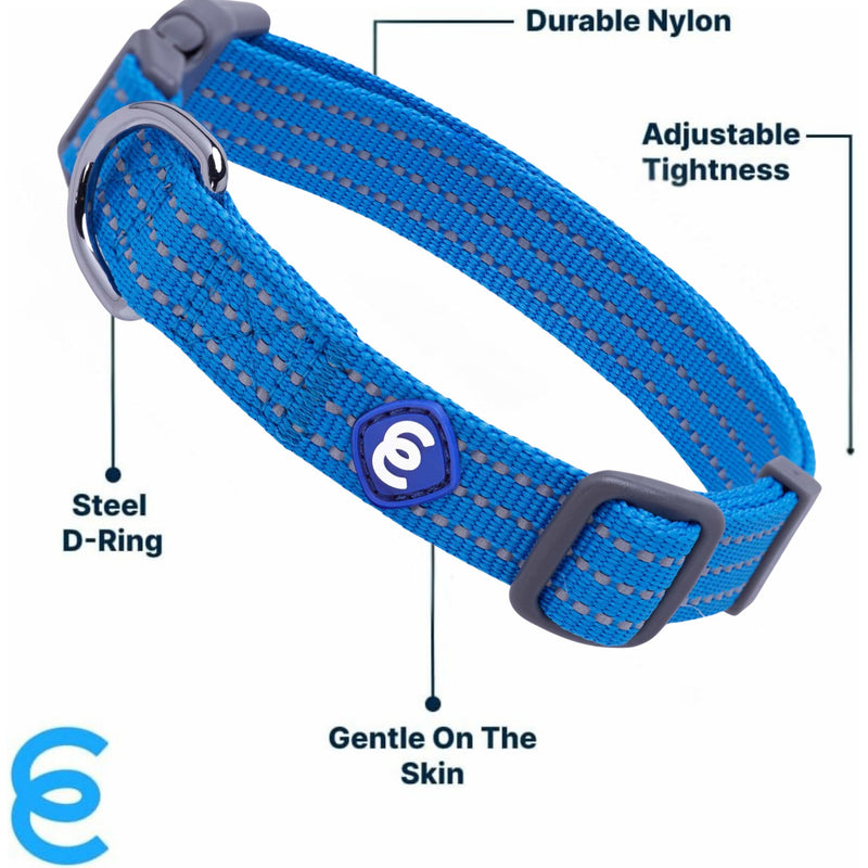 Blueberry Pet Essentials Reflective Dog Harness, Leash & Collar Set for Medium Dogs, French Blue, Adjustable Dog Harness & 5 ft Dog Leash, Puppy Essentials, Dog Collars for Small Dogs French Blue - Collar + Leash + Harness - PawsPlanet Australia
