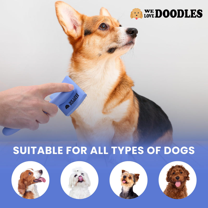 We Love Doodles Small Curved Slicker Brush and Detangler Spray Bundle (Lavender) - Goldendoodle Dematting & Shedding Brush, Tangle Remover Spray - Made in USA - PawsPlanet Australia