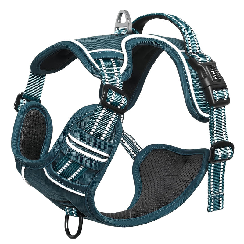 HEELE Dog Harness for Medium Dogs No Pull Dog Vest Harness with Soft Padded Handle Reflective for Outdoor Training, Blackish Green, M - PawsPlanet Australia