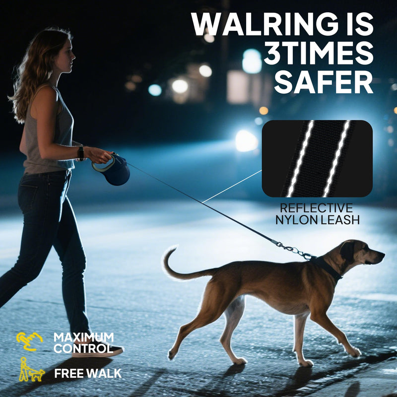 PetiFine Upgraded Retractable Dog Leash 26FT, Heavy Duty Pet Walking Lead for Large Dogs up to 110lbs, Anti-Twist Reflective Dog Leash with Anti-Slip Soft Grip, One-Handed Brake Large-26 Feet(Tape)