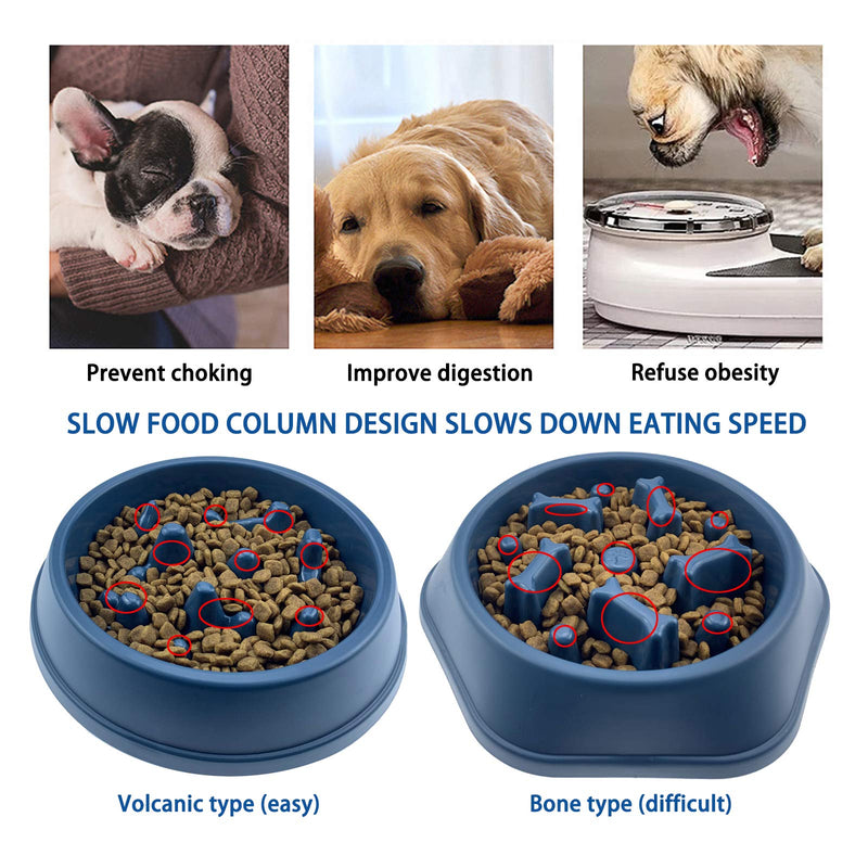 CAISHOW Slow Feeder Dog Bowl Anti Gulping Healthy Eating Interactive Bloat Stop Fun Alternative Non Slip Dog Slow Food Feeding Pet Bowl Slow Eating Healthy Design for Small Medium Size Dogs B.Blue - PawsPlanet Australia