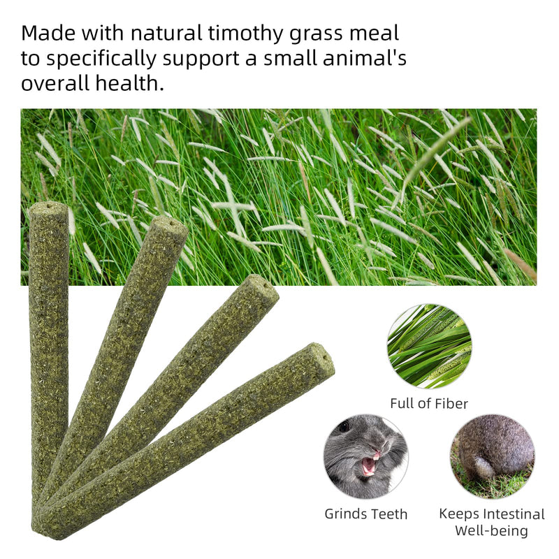 Niteangel 25pcs Natural Timothy Hay Sticks, Timothy Molar Rod for Rabbits, Chinchilla, Guinea Pigs and Other Small Animals 25pcs Timothy Hay