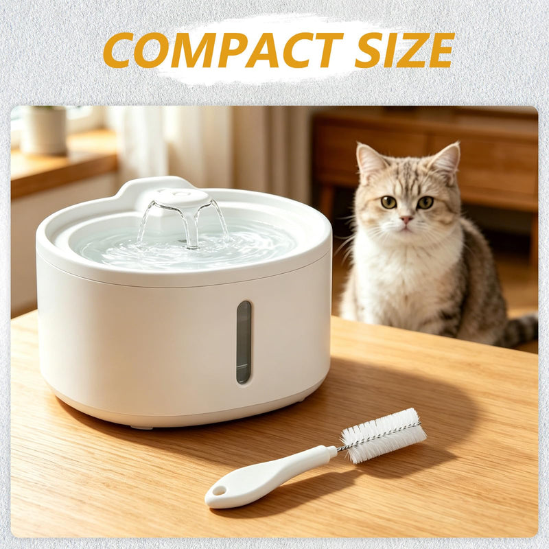 DECHOUS Cat Drinking Fountain Cleaning Set, 2 pieces, made of plastic and iron with brush and clip tool for blockage prevention and easy cleaning