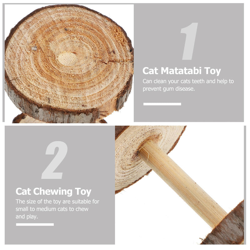 VICASKY 6-piece Matatabi Cat Dumbbell Set for Cats and Kittens for Dental Care and Activity at Home, Brown