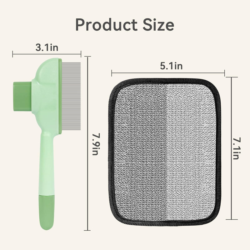 Flea Comb for Cats & Dogs – Removes Loose Hair, Tangles, Fleas & Dander, with Free Electrostatic Pet Hair Removal Glove for Clothes, Furniture, Carpets & Bedding - PawsPlanet Australia