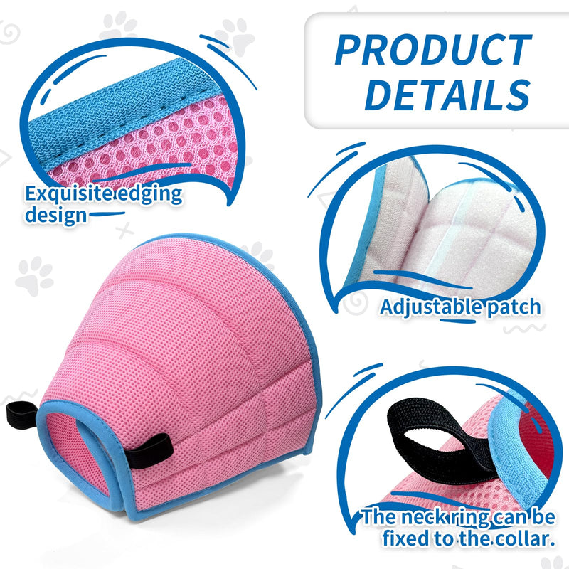 Dog Collar Anti-Licking Protection Against Licking Bites Dogs After an Operation, Lightweight, Breathable for Dogs and Cats (Medium, Pink)