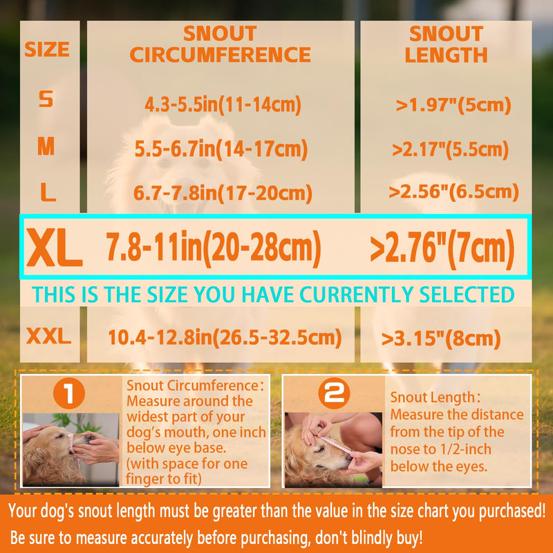 Dog Muzzle, Soft No Barking Bite Mesh Muzzles for Large Sized Dogs Anti Chewing, Breathable Muzzle for German Shepherd Labrador/Golden Retriever, etc, Suit for Grooming Vet Allows Panting Drinking Blue XL(Circumference:7.8''-11''in) - PawsPlanet Australia