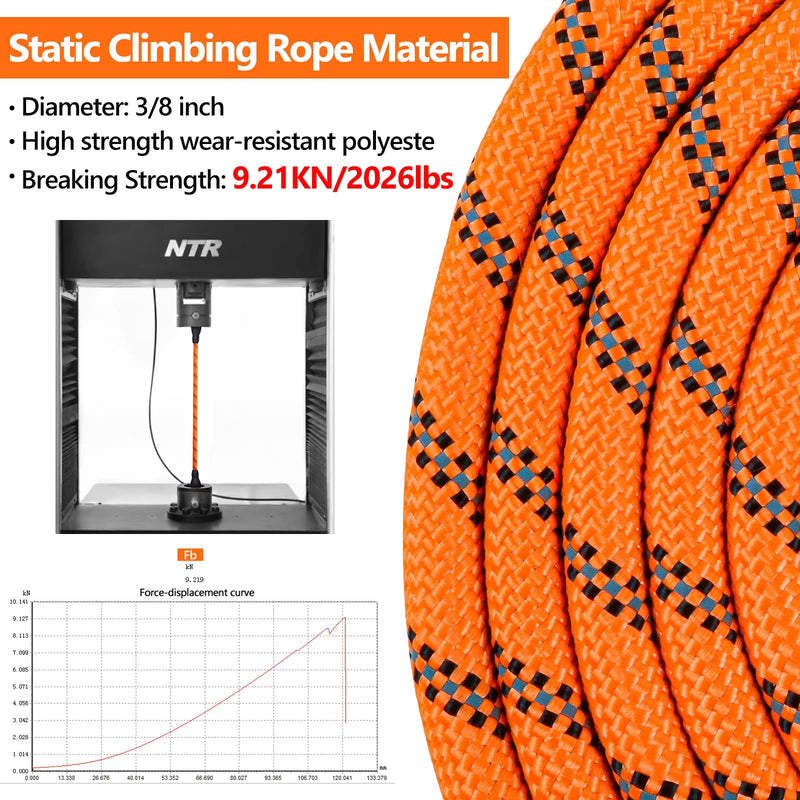 NTR 50FT Dog Long Leash, Rope Leash with Swivel Lockable Hook and Comfortable Padded Handle, Training Lead for Walking, Hunting, Camping, Backyard Small Medium Large Dogs, Orange 50ft*3/8"
