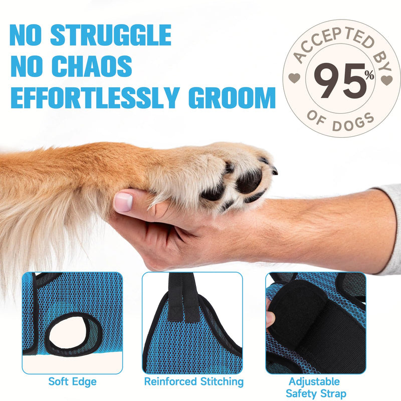 PAWCHIE Dog Grooming Hammock Harness for Dog Cat with Pet Nail Clipper Trimmer-Breathable Cat Hanger Sling for Trimming Clipping Nails-Dog Hammock Restraint Bag for Small Medium Large Dog,Dark Blue XS Dark Blue - PawsPlanet Australia
