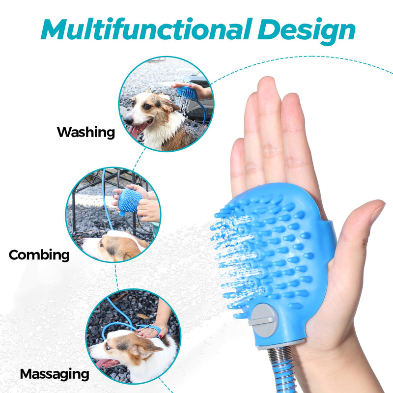 Fogatti Dog Shower Hose Attachment Grooming Sprayer with 7.2 FT Long Water Pipe and 2 quick-connect set connectors, Compatible with Indoor Shower or Outdoor Garden Hose, Ideal for Dog and Cat Grooming - PawsPlanet Australia