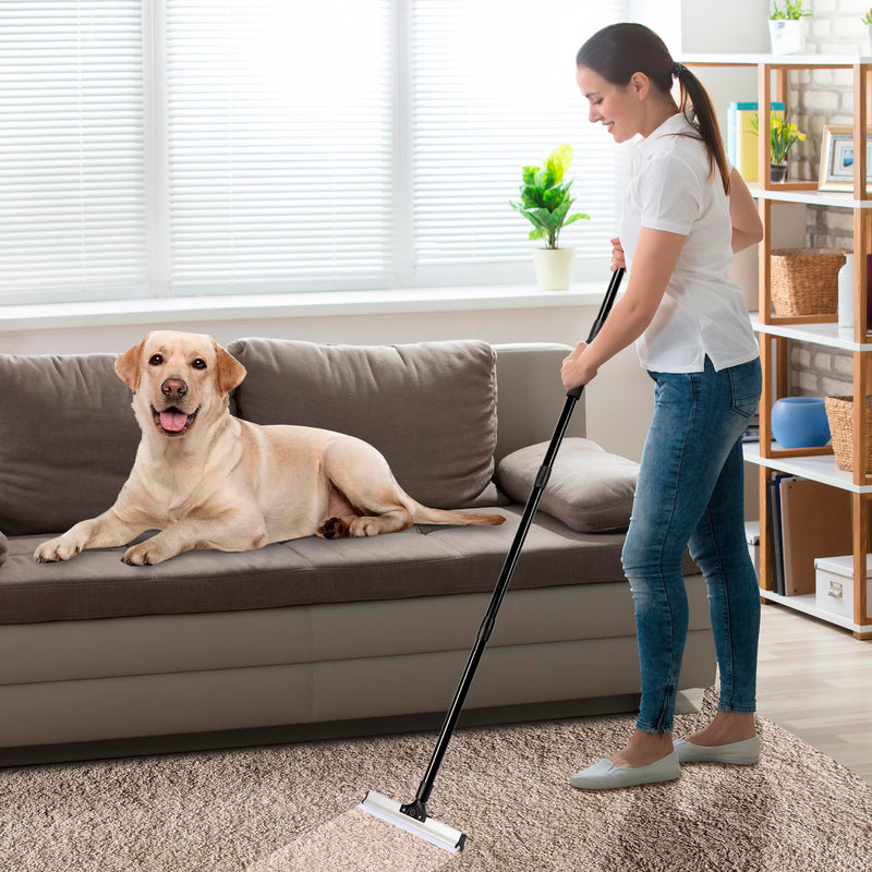 62" Carpet Rake for Pet Hair Removal – Adjustable Carpet Broom Bundle with Carpet Scraper & Hair Picker, Pet Hair Removal Tool for Dog & Cat Hair, Rug Rake Carpet Brush for Furniture & Carpets - PawsPlanet Australia