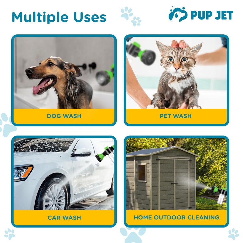 The Original Pup Jet Dog Washing Hose Attachment with Soap Dispenser – 8-in-1 Fur Sweep Dog Bathing Supplies Kit, Shower Attachment & Shampoo Sprayer for Dog Wash, Bath, and Grooming Perfect Pet Care - PawsPlanet Australia