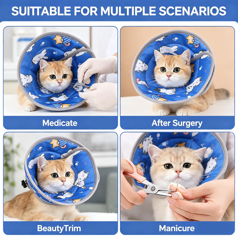 Cat Cone Collar Soft Adjustable,Cat Recovery Collars,Stop Licking After Surgery,Pet Recovery Collar,Suitable for Kittens,Small Dogs,and Puppies(M)