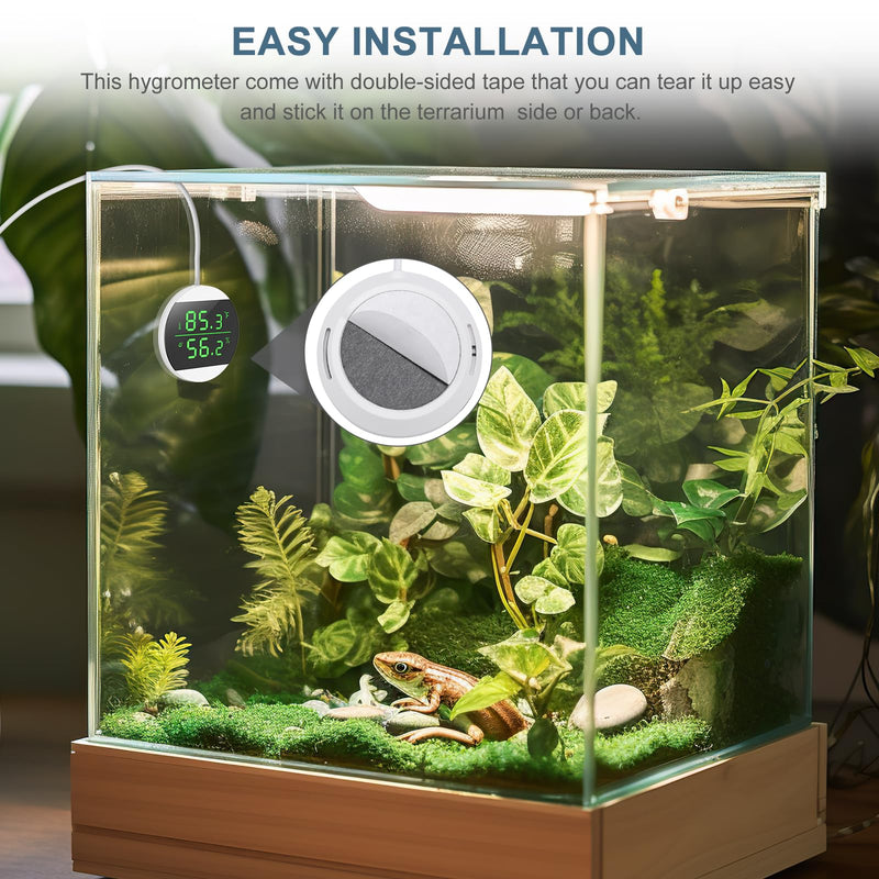 Reptile Tank Thermometer, USB Power Supply LED Digital Reptile Thermometer Hygrometer, 10s Refresh Speed, ±1.8℉ High Precision, Terrarium Thermometers for Reptile (Power Plug not Included) - PawsPlanet Australia