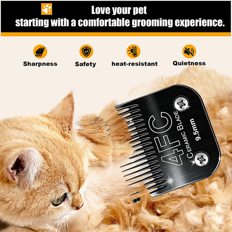 Dog Grooming Clipper Blades Replacement Compatible with Andis Dog Clippers,Most OsterA5, Wahl KM Series Pet Clippers (Black(4FC)) Black(4FC)