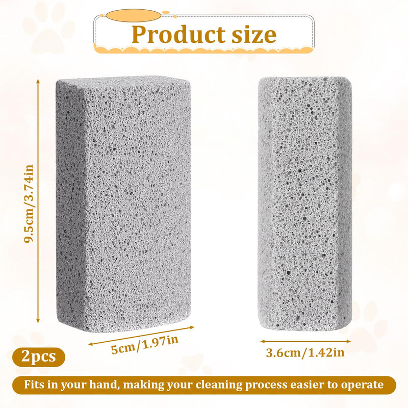 Pet Hair Removal Stone, 2 Pcs Pumice Stone for Cleaning Pet Hair 4 Inch Cat Fur Removal Tool Dog Hair Remover for Car Interior Furniture Carpet Couch Bedding (Grey) - PawsPlanet Australia