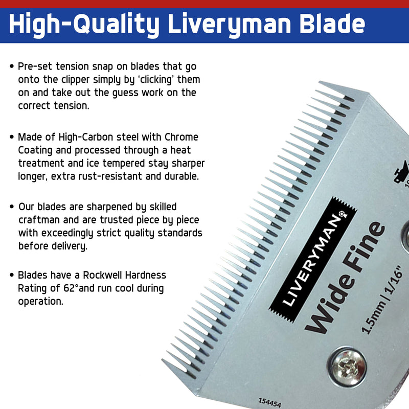 Liveryman Kare-Pro Spare Blade Wide Fine Blade 1.5 – Titanium Coated Steel Blade - PawsPlanet Australia