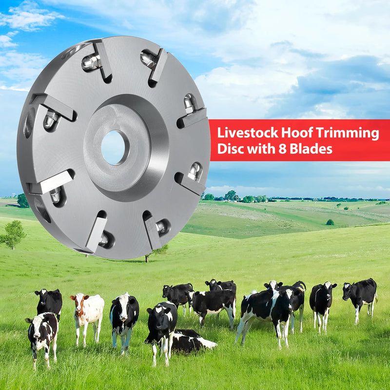 8 Blades Livestock Hoof Trimming Grinding Wheel Sheep Cattles Horses Cow Trimming Plate Wood Carving Disc Aluminum Alloy Electric Angle Grinder Attachments Tool