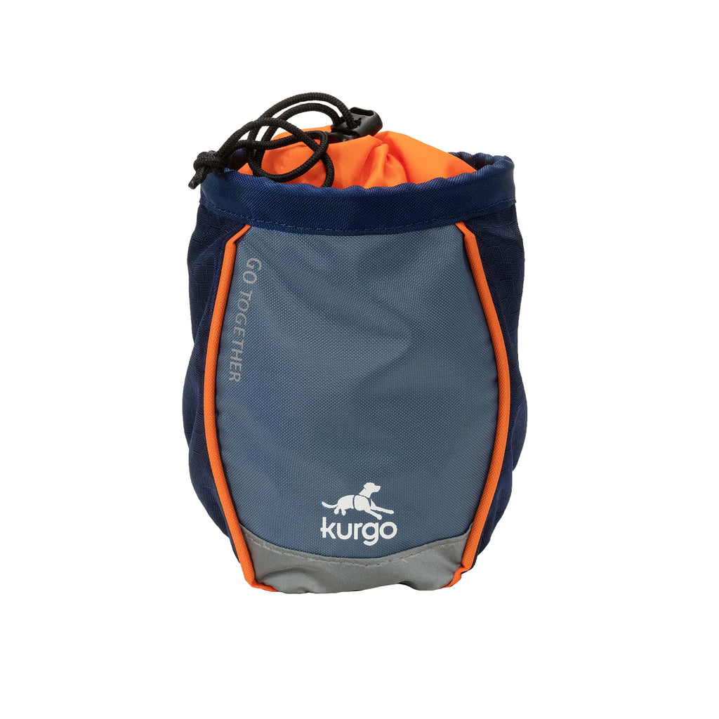 Kurgo Go Stuff It Dog Treat Bag, Training Treat Pouch Bag for Dogs, Treat Pouches for Pets, Hands-Free Pouch Waist, Reflective, includes Carabiner, MOLLE-Compatible (Navy Blue) MOLLE Straps, New Carabiner Navy blue