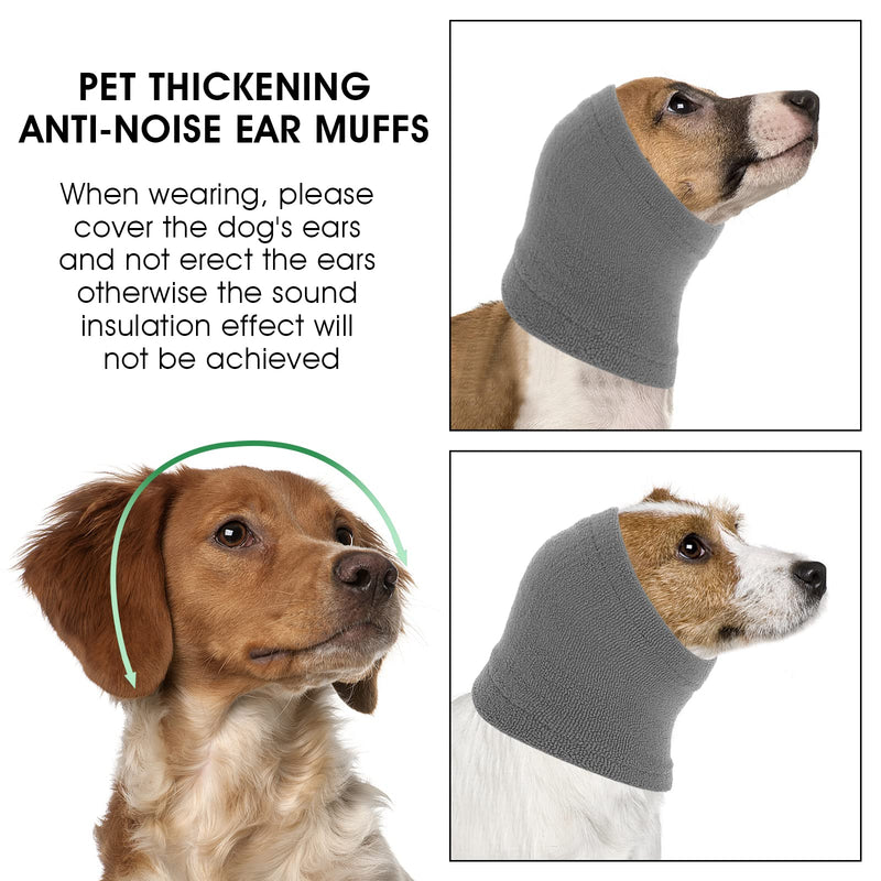 Cobee Dog Snood for Neck & Ears Warmer, Pet Earmuff for Comfort & Anti-anxiety Bathing, Grooming & Noise Reduction, Calming Pet Snood Ear Covers (S Size, Gray) S Size, Gray