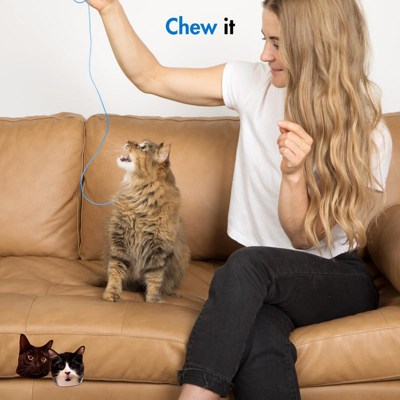 Niko and Oscar's Cat Toys | The Blue String | Cat String Toy | (1-Pack, Original, Blue) 1-Pack, Original - PawsPlanet Australia