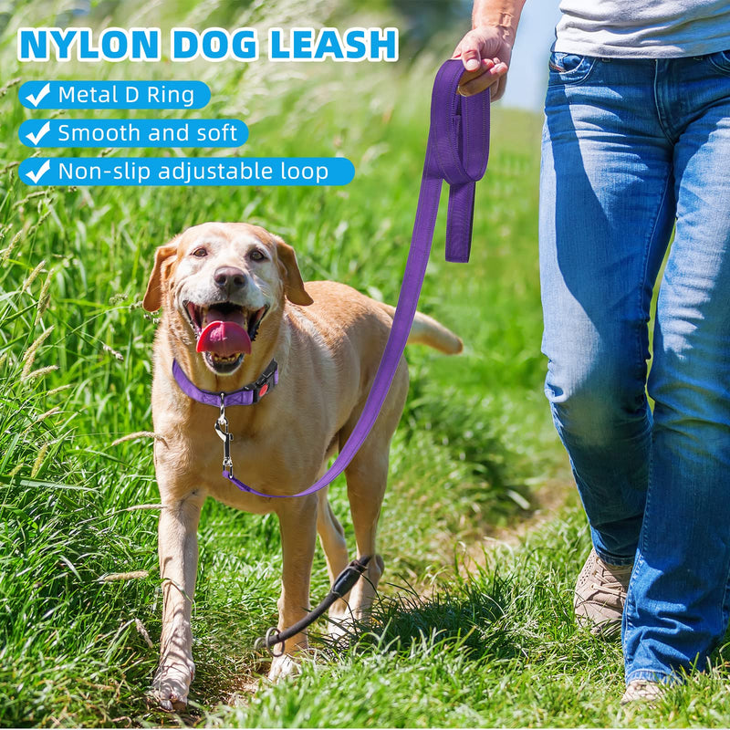 6 Sets Reflective Dog Leash and Collar Set, Nylon Leashes Adjustable Dog Collar Heavy Duty Padded Handle Leash for Small Medium Large Dogs Walking Training(Lovely Color) Lovely Color - PawsPlanet Australia