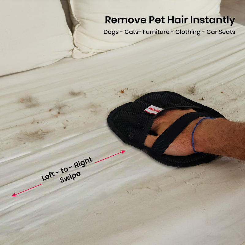 Upgraded Electrostatic Pet Hair Removal Glove for Cats & Dogs – 5-Finger Cat Hair Remover - Reusable Magic Brush Pet Hair Remover Tool for Laundry, Furniture, Carpet, Bedding & Car Seats