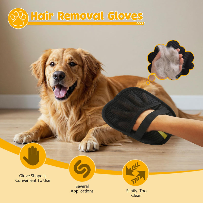 2025 Upgraded Pet Hair Remover Cat&Dog Grooming Tool Electrostatic Gloves Reusable Static-Powered Effortlessly Remove Fur from for laundry Clothes Furniture decor Car Seat Sofa Pet cooling mat bed (1) - PawsPlanet Australia