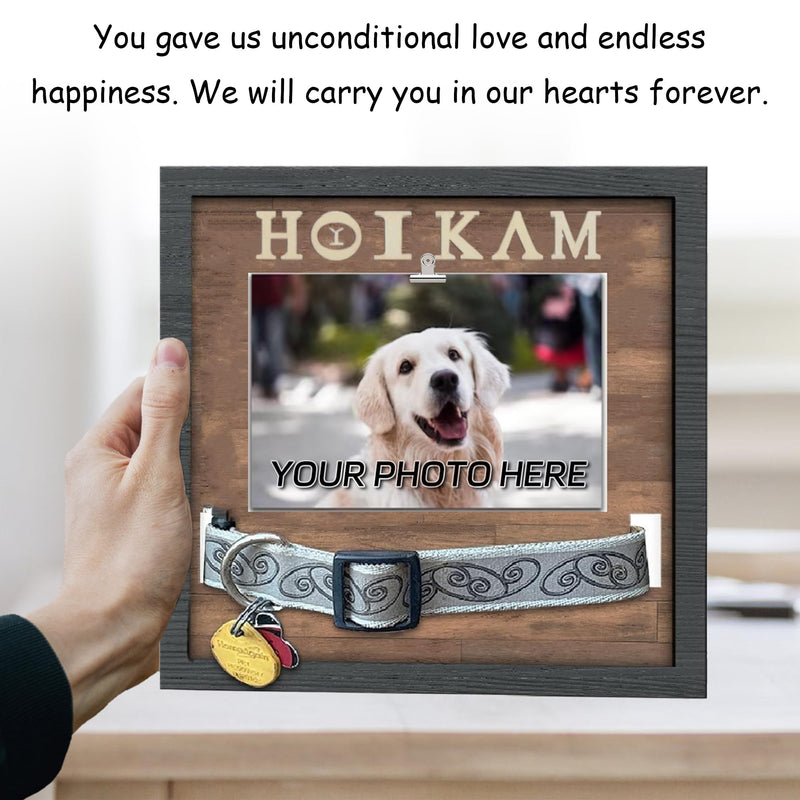 Pet Collar Memorial Shadow Box Dog Picture Frame 9.2"x9.2", Cat or Dog Memorial Gift Pet Sympathy Remembrance Gift Keepsake DIY Name for Multi Sizes Dogs - PawsPlanet Australia