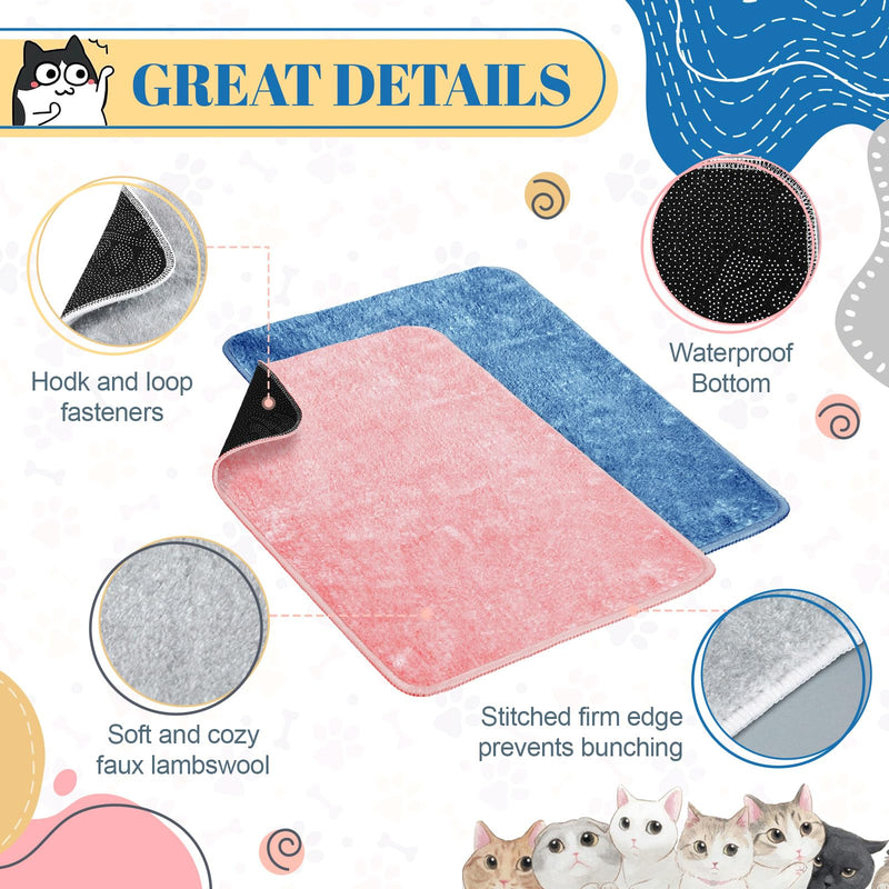 4 Pcs Pet Carrier Pad Travel Pet Reversible Dog Mat Replacement Liners for Travel Dog Bed Pad Washable Plush Cashmere Double Sided Bed Mat for Cat Kennel Crate (Colorful,17 x 11 Inch) 17 x 11 Inch Colorful - PawsPlanet Australia