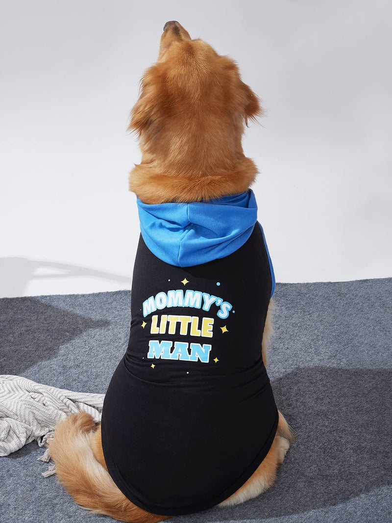 QWINEE Mom Boy Dog Hooded Tank Tops Letter Print Cat Puppy Hoodie Vest Sleeveless Pullover Dog Shirt Stretchy Pet Clothes for Small Medium Large Cats Dogs Kitten Blue M - PawsPlanet Australia