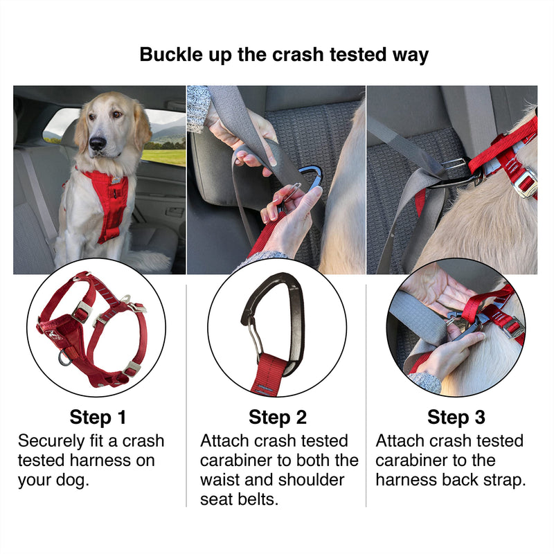 Kurgo Tru-Fit Enhanced Strength Dog Harness - Crash Tested Car Safety Harness for Dogs, No Pull Dog Harness, Includes Pet Safety Seat Belt (Black, Medium) Crash Tested Certified Buckles Medium (Pack of 1) Black - PawsPlanet Australia