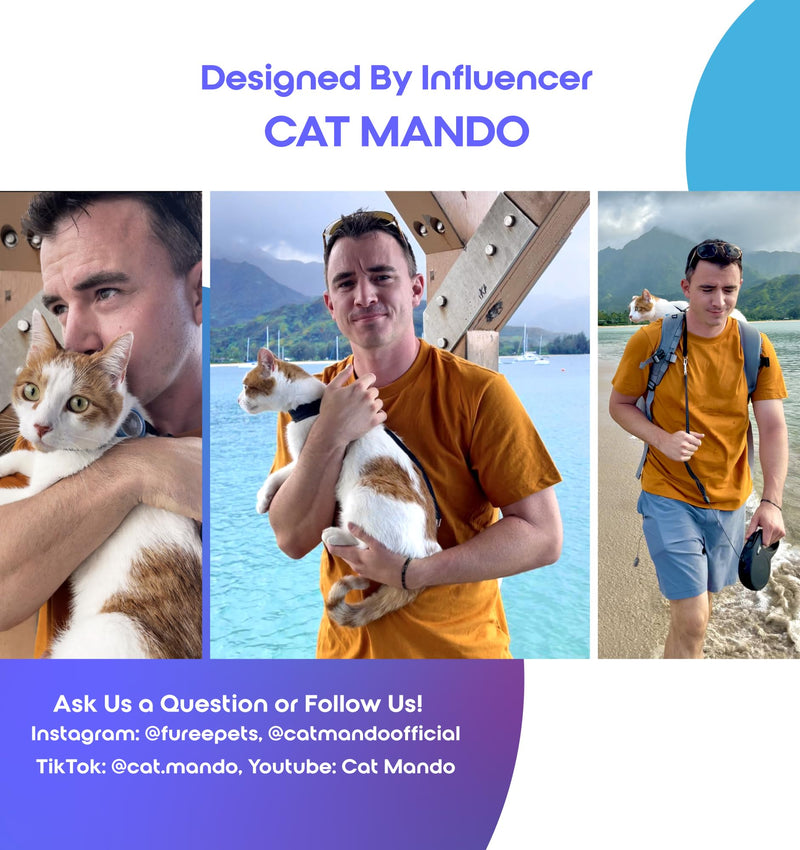 Push-Button Adjustable Harness for Cats, Escape-Proof, Non-Bulky, Anti-Flop Over, Fully Adjustable Harness for Pets, Also for Small Dogs, Bunnys, and Ferrets for Leash Walking (Medium) Medium - PawsPlanet Australia