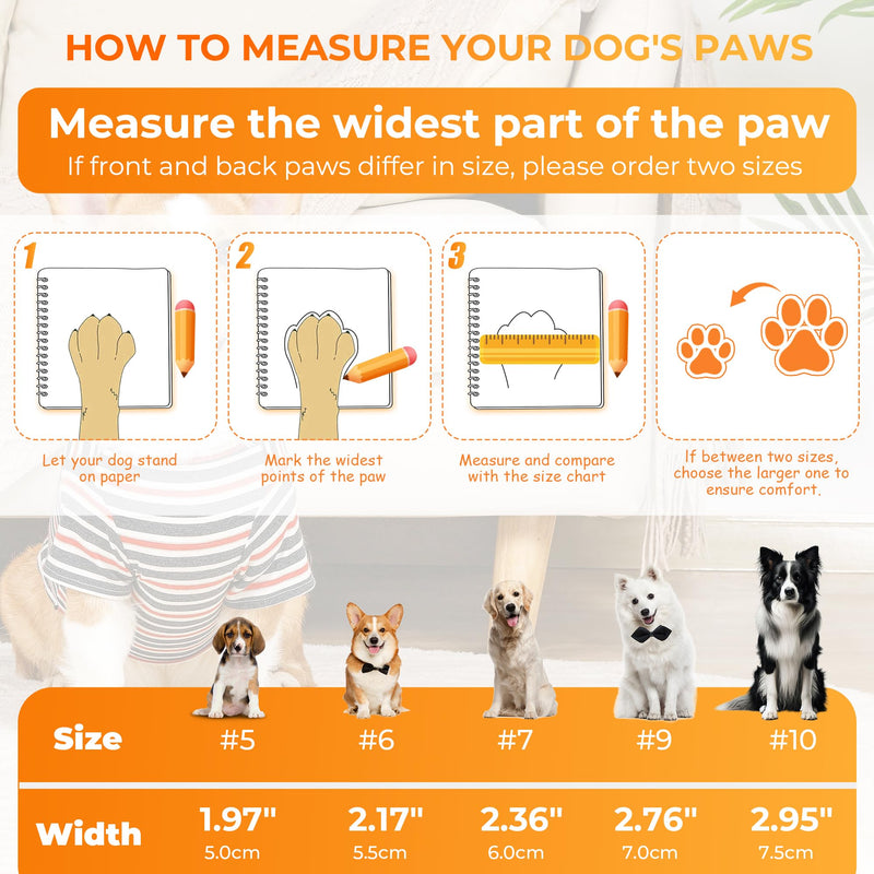 Dog Shoes for Small Medium Large Dogs,Winter Dog Snow Boots & Paw Protectors Waterproof for Cold Weather & Hard Floors,Adjustable Anti-Slip Dog Booties with Removable Wool Liner (Orange, 6) - PawsPlanet Australia